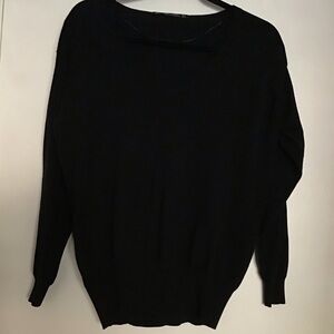 Black sweater, light knit material. Size medium by Laura Knit 23 inch length